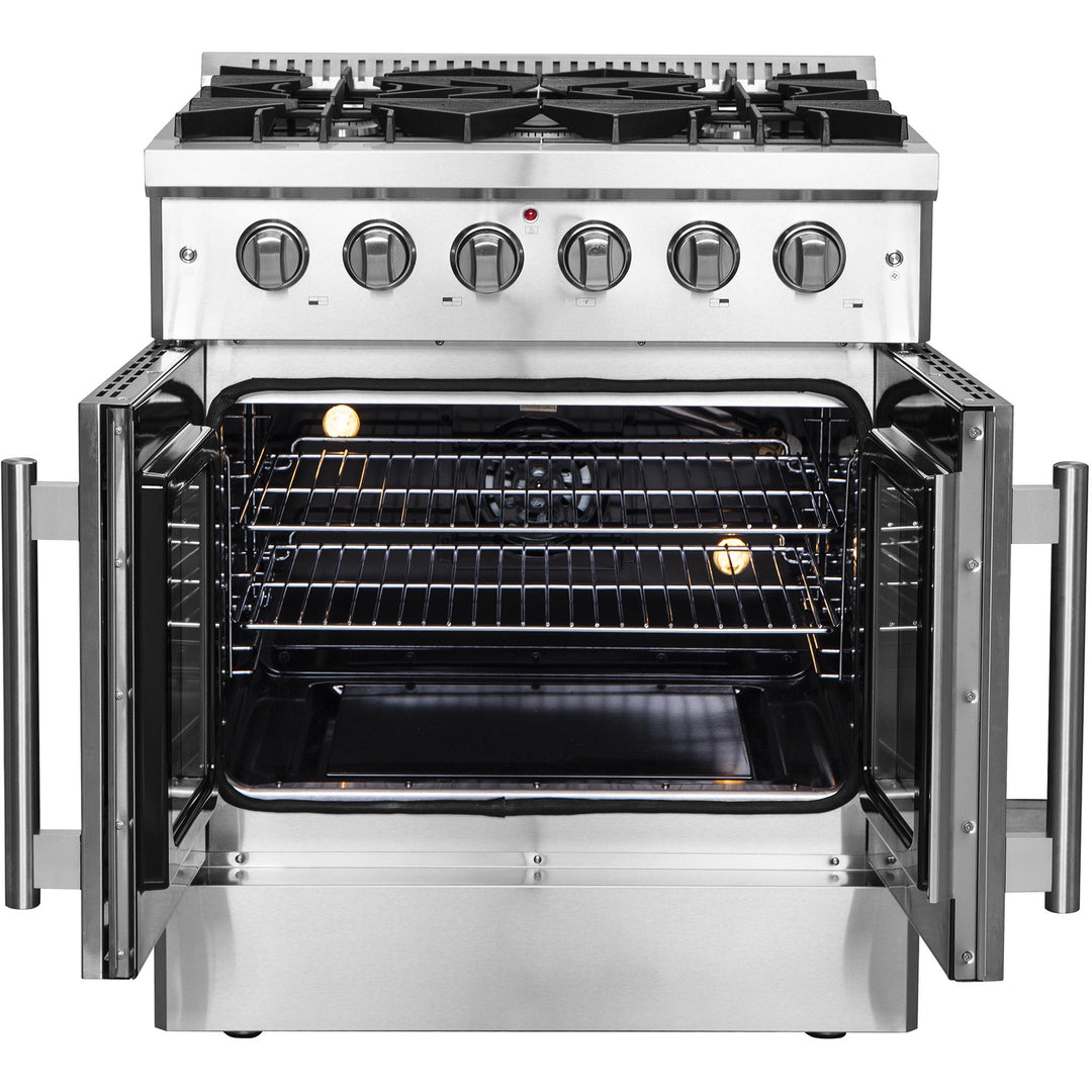 Forno Galiano 30" Freestanding French Door Gas Range FFSGS6444-30