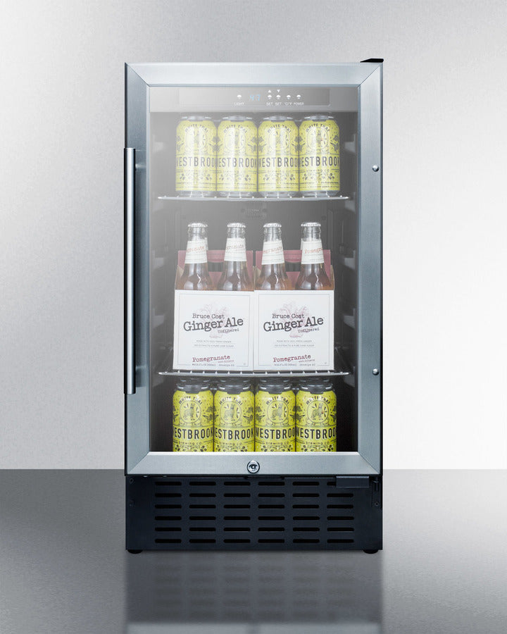 Summit 18" Wide Built-In Beverage Center with Stainless Steel Cabinet - SCR1841BCSS