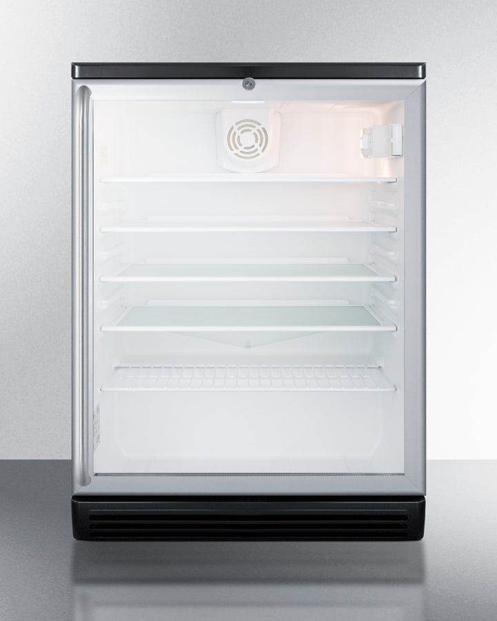 Summit 24" Wide Beverage Center with Full-Length Towel Bar Handle - SCR600BGLSH