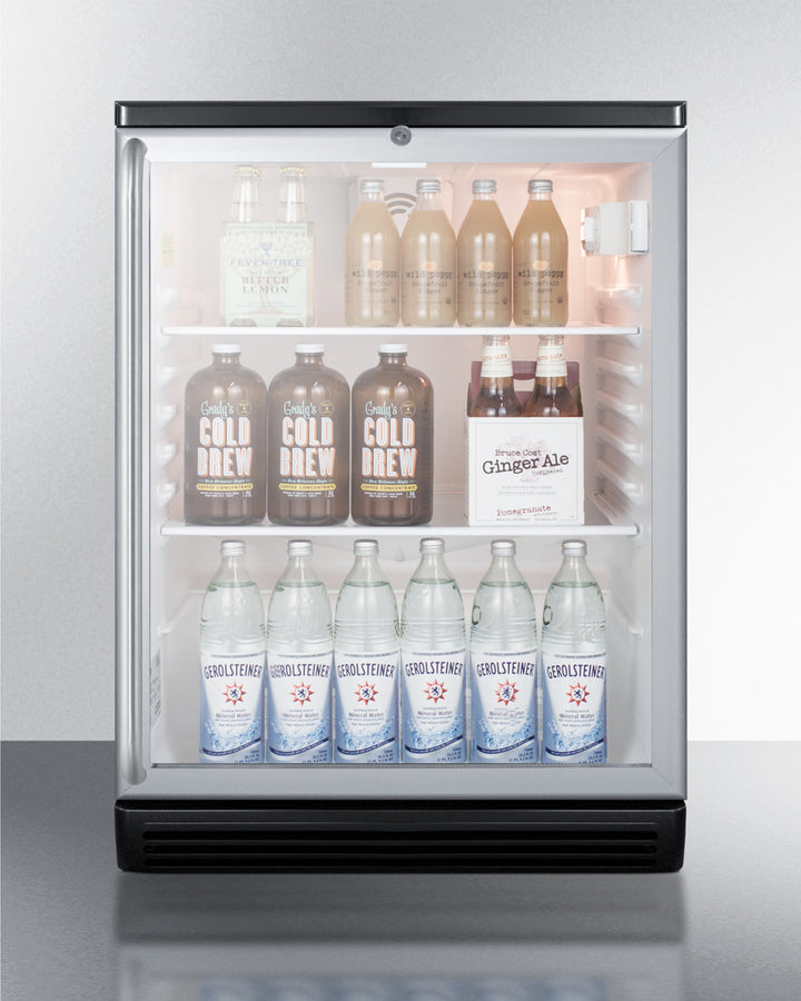 Summit 24" Wide Beverage Center with Full-Length Towel Bar Handle - SCR600BGLSH