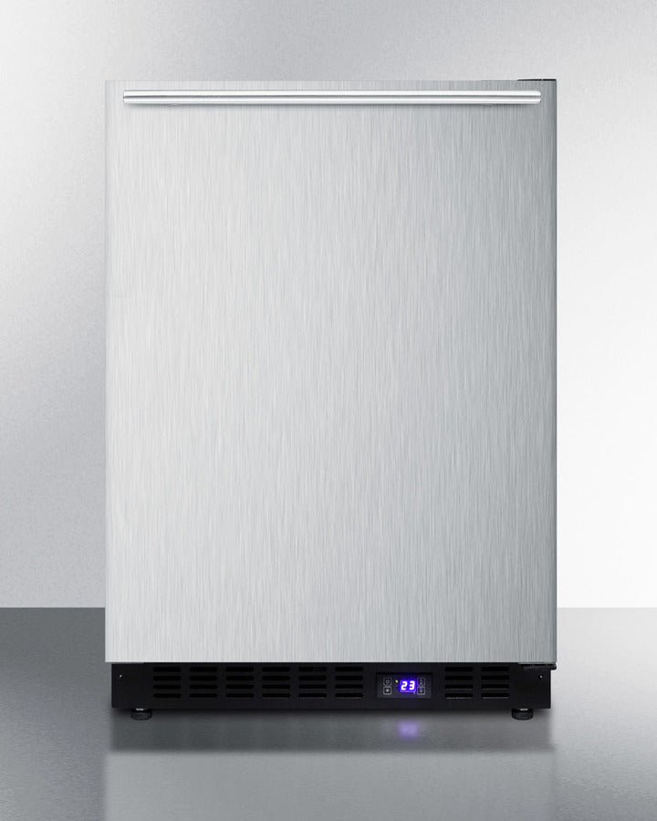 Summit 24" Wide Built-In All-Freezer with Horizontal Handle and Icemaker in Stainless Steel - SCFF53BXCSSHHIM