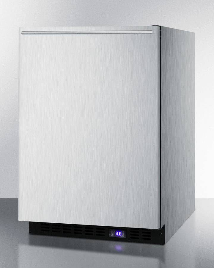 Summit 24" Wide Built-In All-Freezer with Horizontal Handle and Icemaker in Stainless Steel - SCFF53BXCSSHHIM