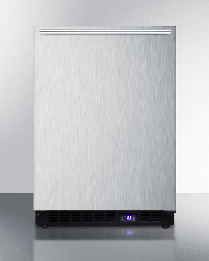 Summit 24" Wide Built-In All-Freezer with Horizontal Handle and Icemaker - SCFF53BXSSHHIM