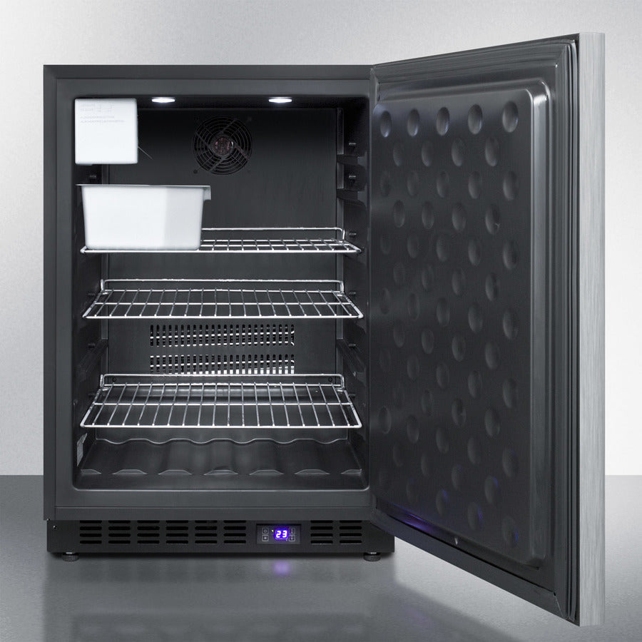 Summit 24" Wide Built-In All-Freezer with Horizontal Handle and Icemaker - SCFF53BXSSHHIM