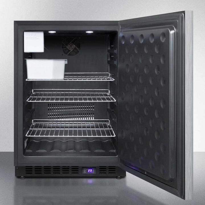 Summit 24" Wide Built-In All-Freezer with Horizontal Handle and Icemaker - SCFF53BXSSHHIM