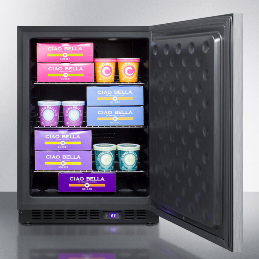 Summit 24" Wide Built-In All-Freezer with Horizontal Handle - SCFF53BXSSHH