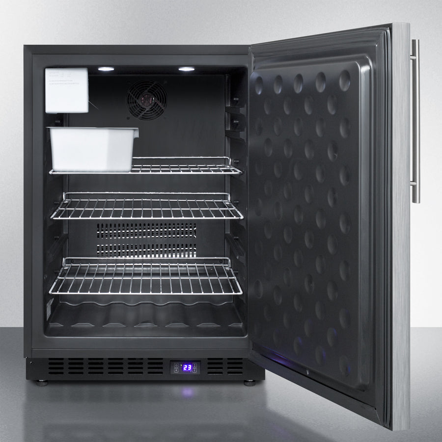 Summit 24" Wide Built-In All-Freezer with Thin Handle and Icemaker- SCFF53BXSSHVIM