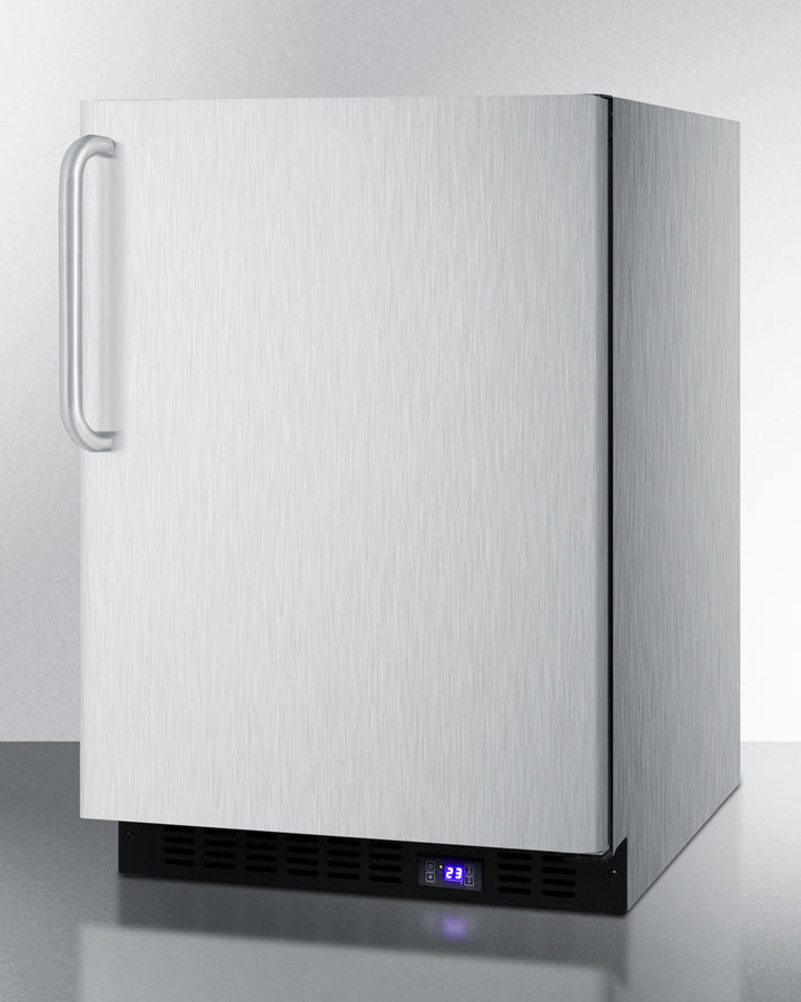 Summit 24" Wide Built-In All-Freezer with Towel Bar Handle and Icemaker in Stainless Steel - SCFF53BXCSSTBIM