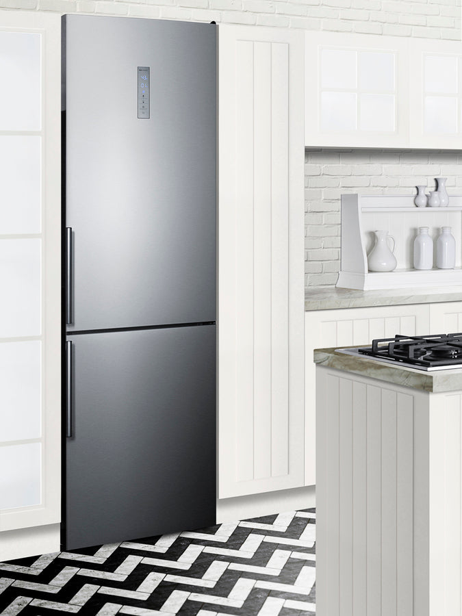 Summit 24" Wide Built-In Bottom Freezer Refrigerator With Icemaker - FFBF192SSBIIM