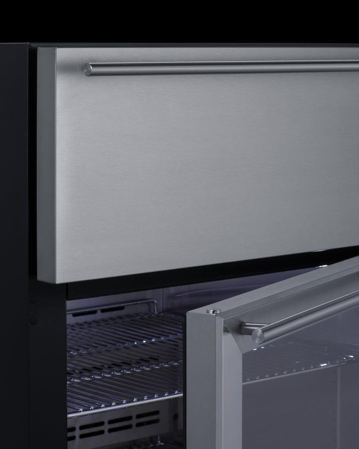 Summit 24" Wide Built-In Commercial Beverage Refrigerator With Top Drawer - SCR615TD