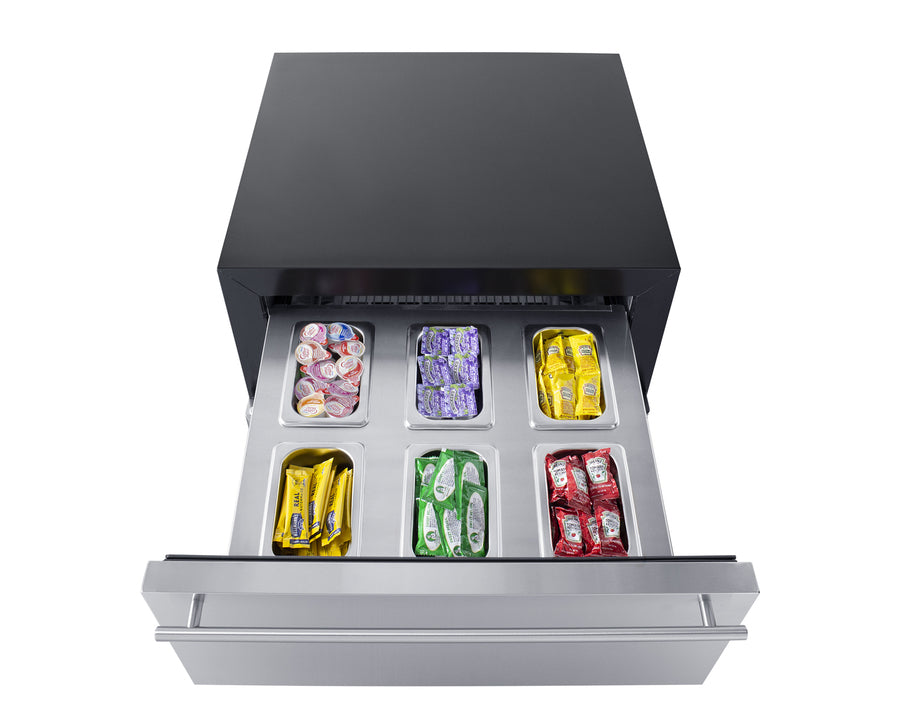 Summit 24" Wide Built-In Commercial Beverage Refrigerator With Top Drawer - SCR615TD