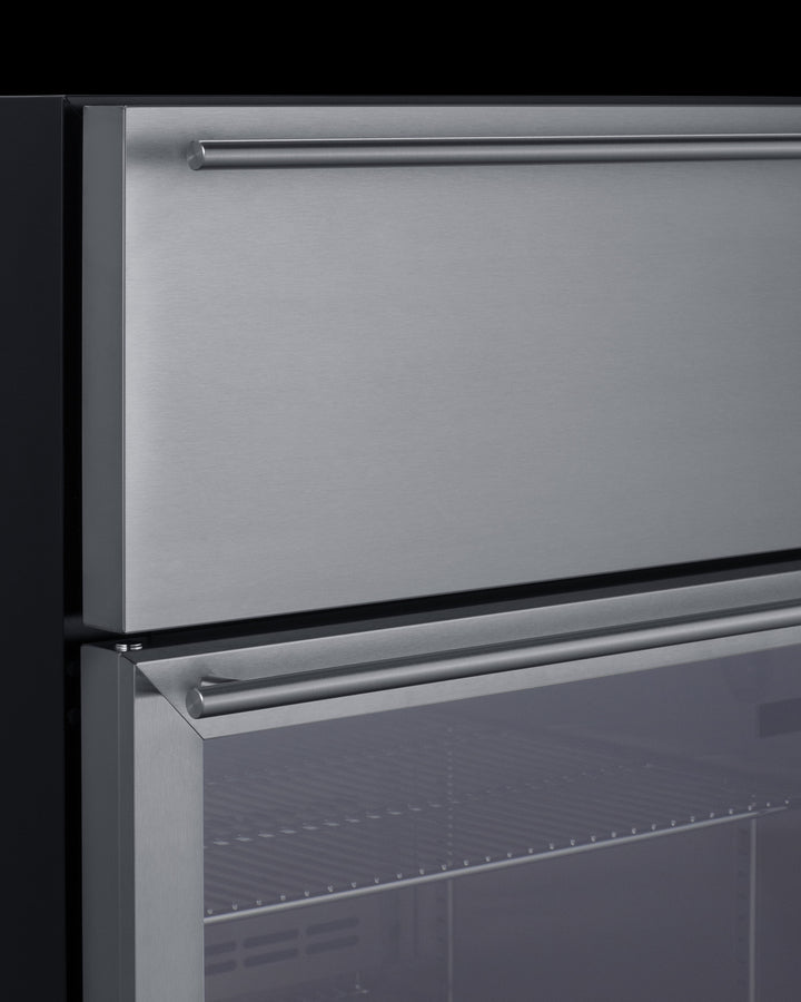 Summit 24" Wide Built-In Commercial Beverage Refrigerator With Top Drawer - SCR615TD