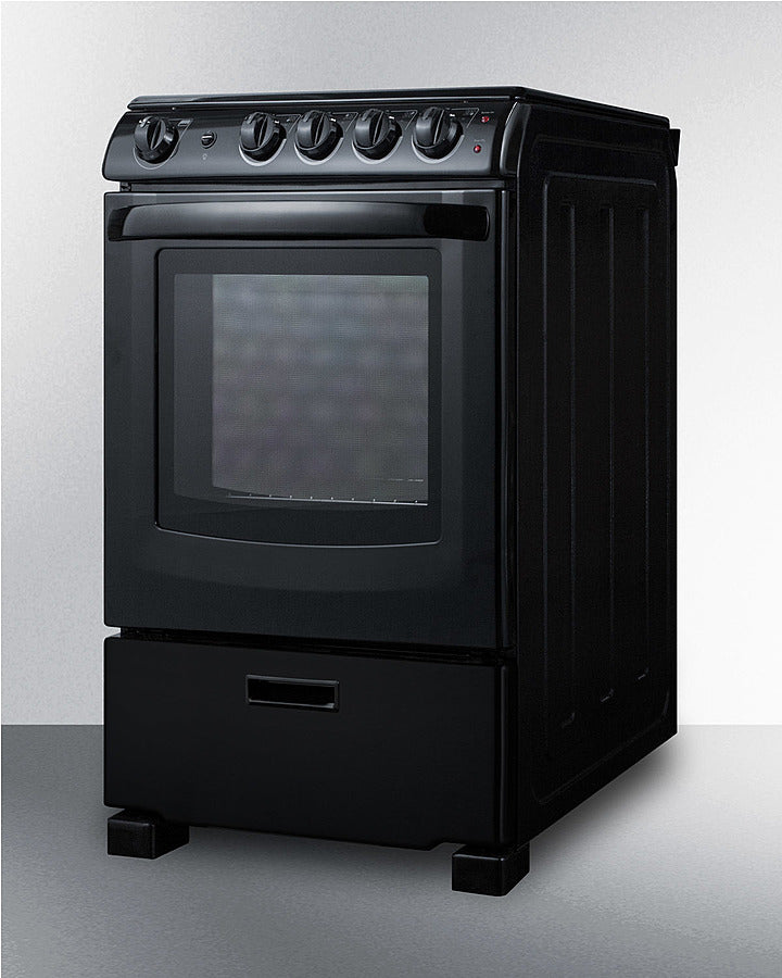 Summit 24" Wide Electric Smooth-Top Range in Black - REX2431BRT
