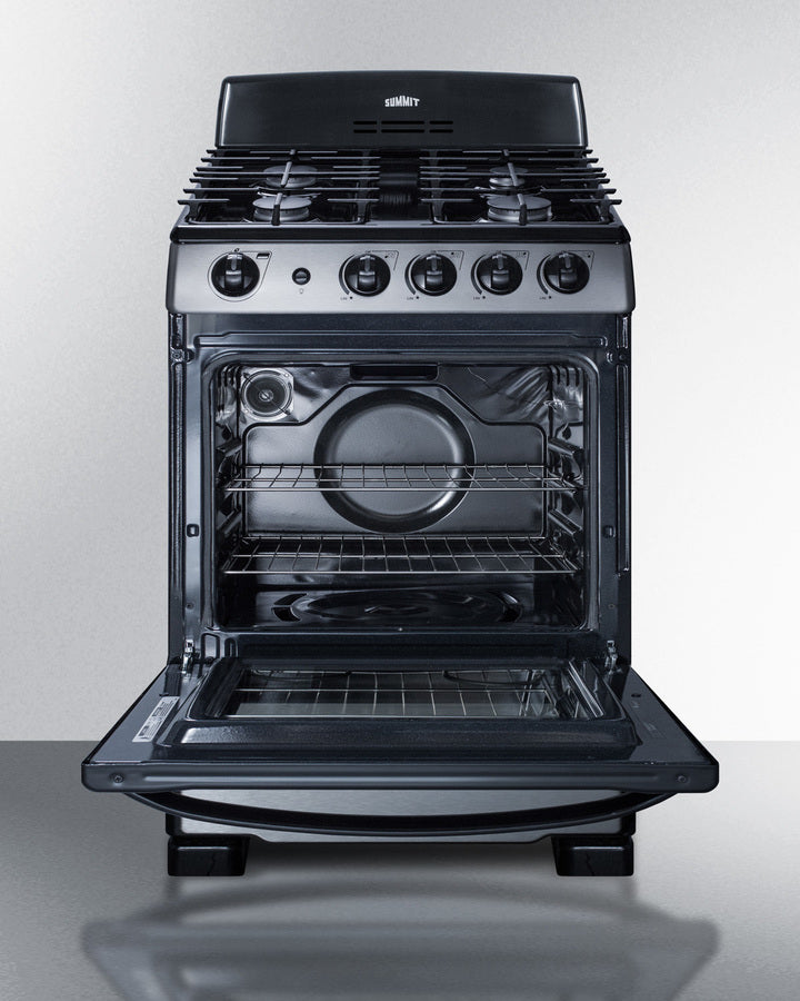 Summit 24" Wide Gas Range in Stainless Steel with Electronic Ignition - PRO247SS