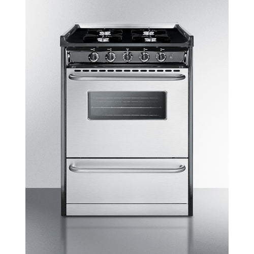 Summit 24" Wide Gas Range, Open Burners - TNM6107BRW