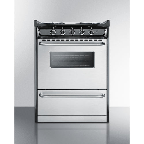 Summit 24" Wide Gas Range, Open Burners - TNM6107BRW