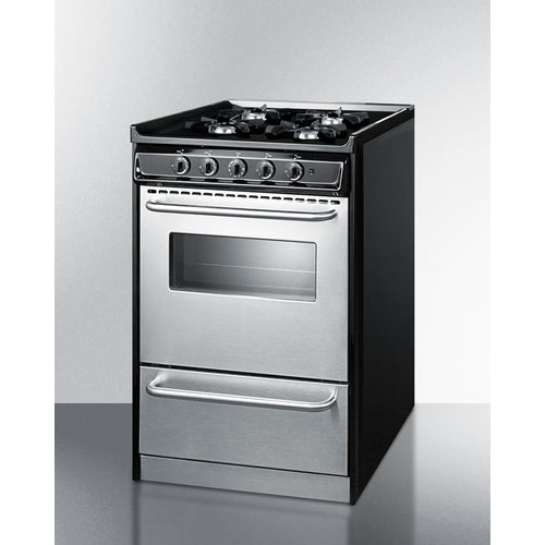 Summit 24" Wide Gas Range, Open Burners - TNM6107BRW