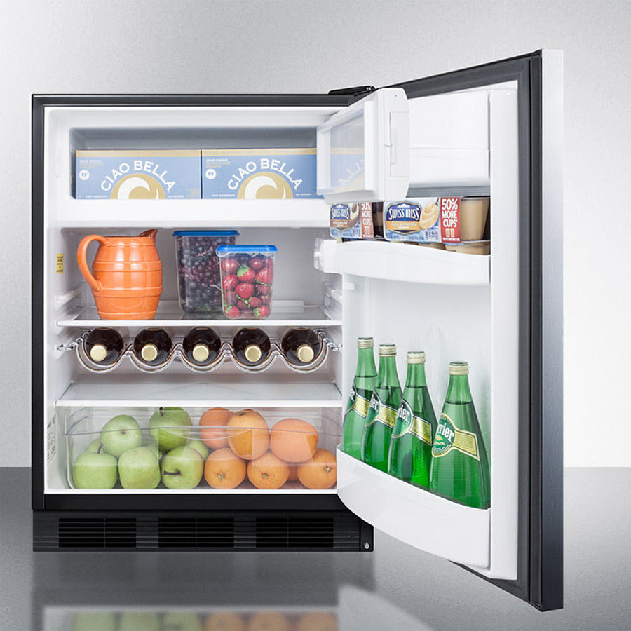 Summit 24" Wide Refrigerator-Freezer ADA Compliant - CT663BKSSHHADA