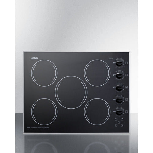Summit 27" Wide 230V 5-Burner Radiant Cooktop - CR5B273B
