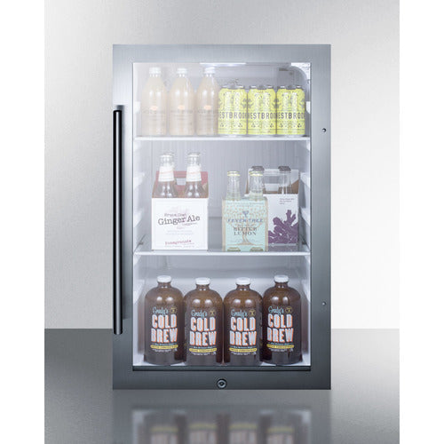 Summit Shallow Depth Indoor/Outdoor Beverage Cooler - SPR489OSCSS