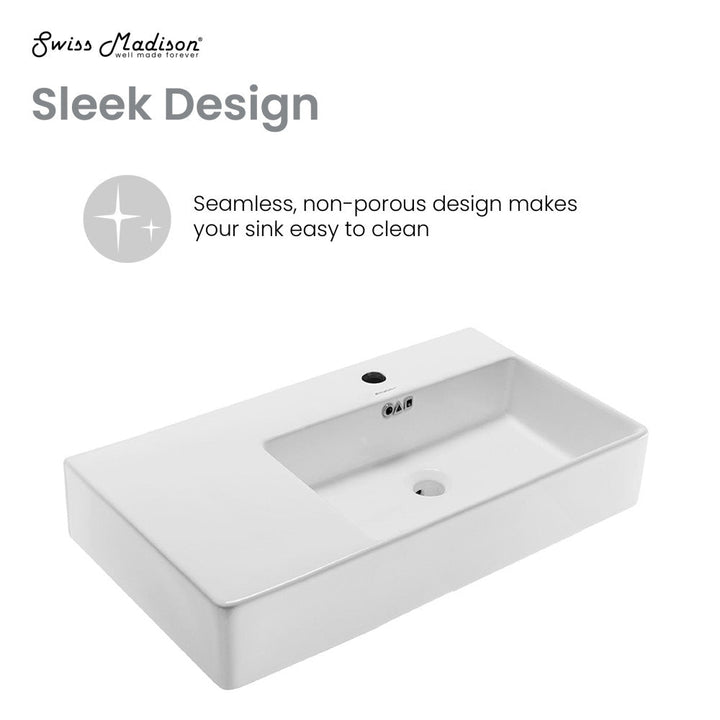 St. Tropez 36" Right Side Faucet Wall-Mount Bathroom Sink