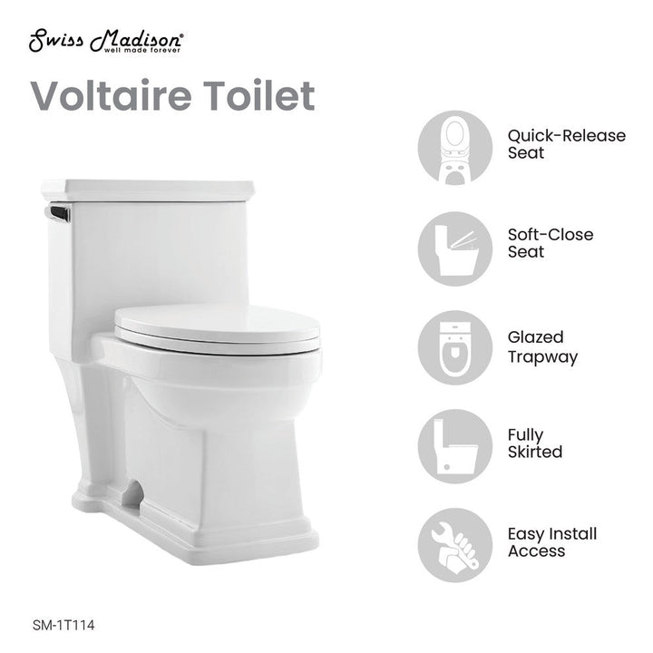 Voltaire One-Piece Elongated Toilet Side Flush 1.28 gpf