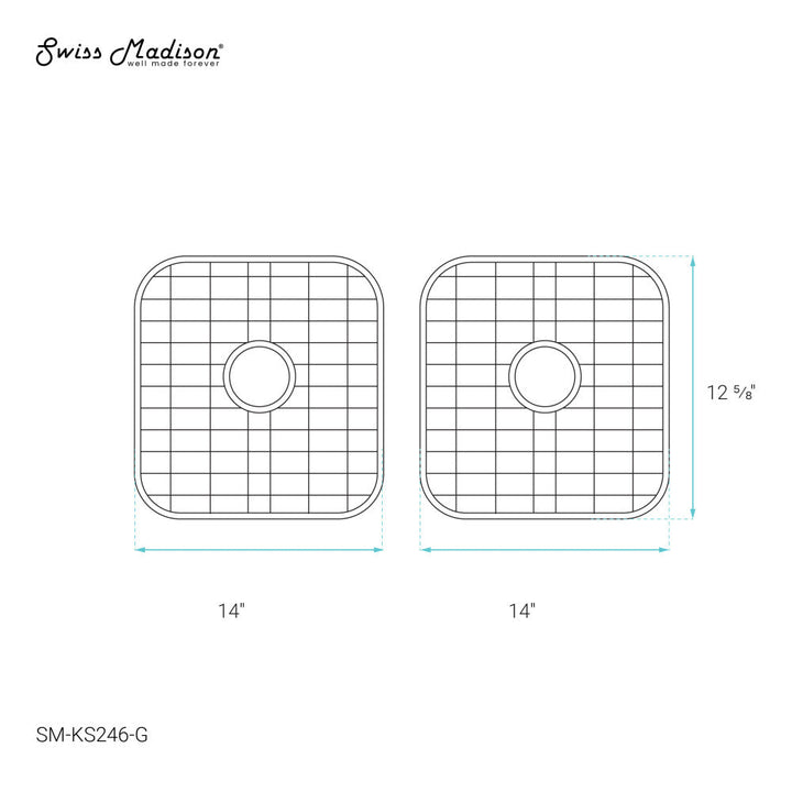 Stainless Steel Kitchen Sink Grid for 13.75 x 12.25 Sinks
