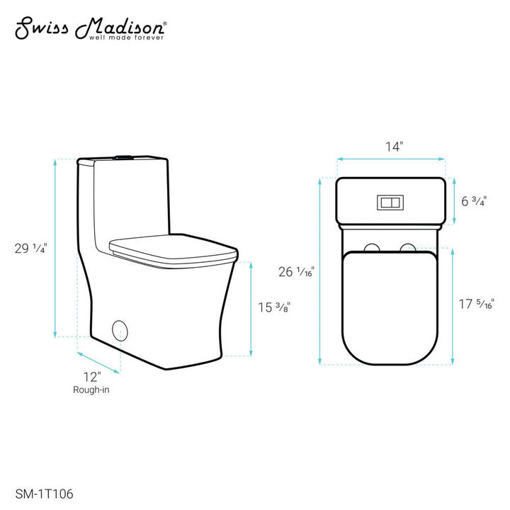 Concorde One-Piece Square Toilet Dual-Flush 1.1/1.6 gpf