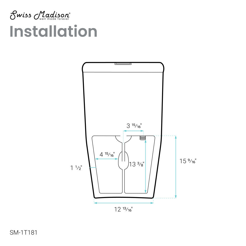 Dreux One Piece Elongated Dual Flush Toilet with 0.95/1.26 GPF