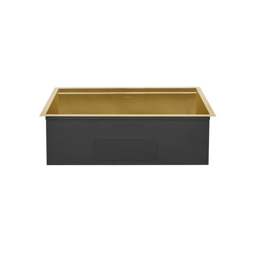 Tourner 32 x 19 Stainless Steel, Single Basin, Undermount Kitchen Workstation Sink in Gold