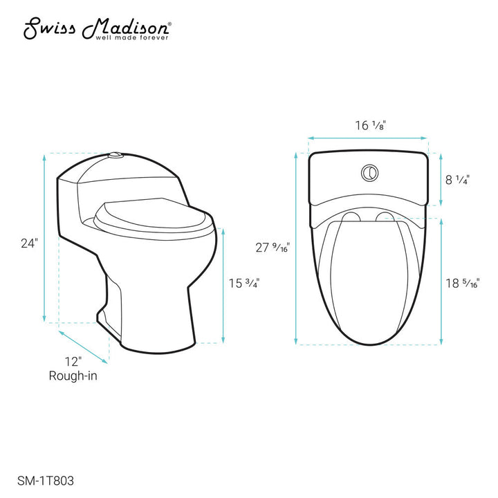 Chateau One-Piece Elongated Toilet Dual-Flush 1.1/1.6 gpf