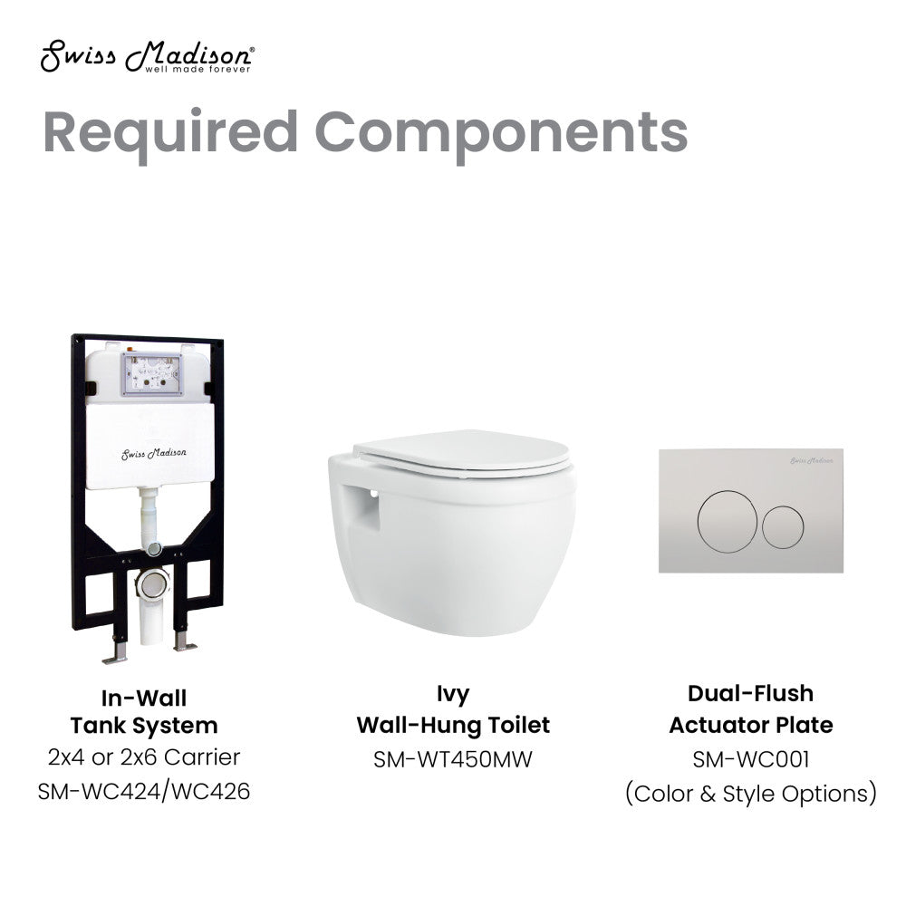 Ivy Wall-Hung Elongated Toilet Bowl in Matte White