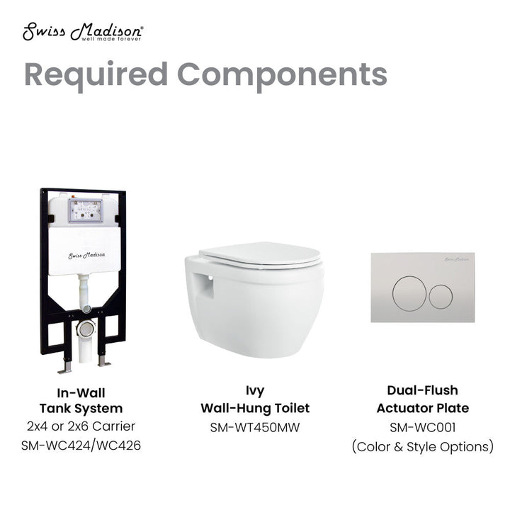 Ivy Wall-Hung Elongated Toilet Bowl in Matte White