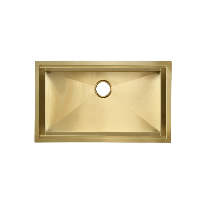 Tourner 32 x 19 Stainless Steel, Single Basin, Undermount Kitchen Workstation Sink in Gold
