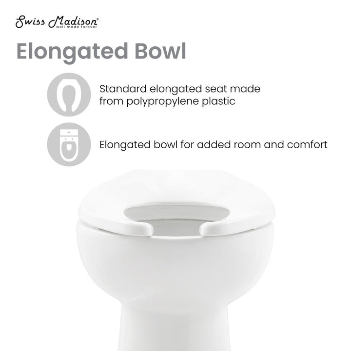 Sirene Floor-Mounted Commercial Elongated Top Flush Spud Flushometer Toilet Bowl
