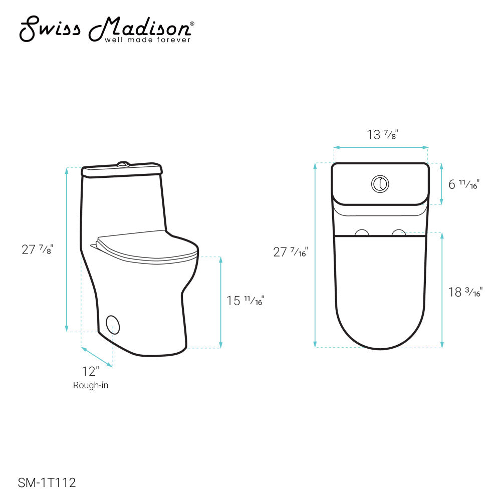 Ivy One-Piece Elongated Toilet Vortex Dual-Flush 1.1/1.6 gpf