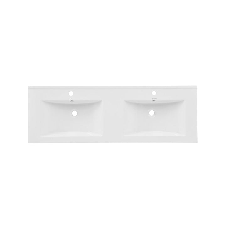 48" Ceramic Vanity Top with Double Basins