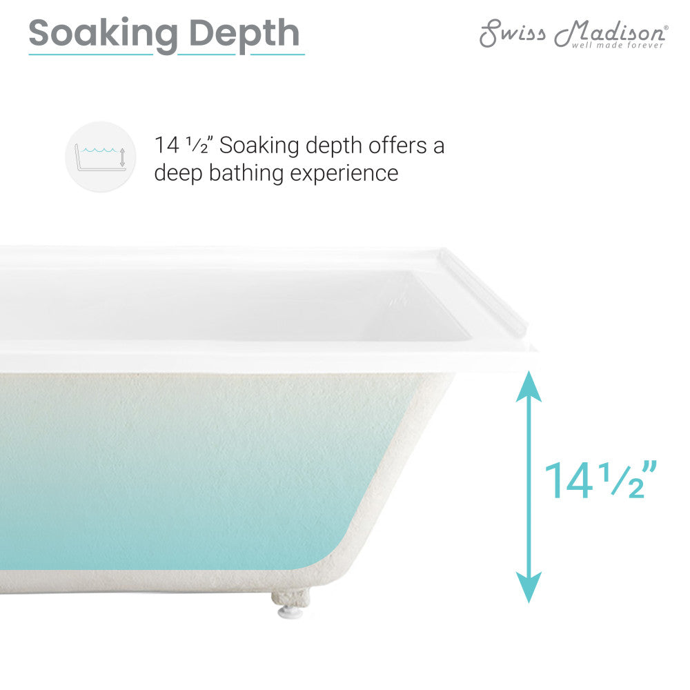 Voltaire 60" x 30" Right-Hand Drain Alcove Bathtub