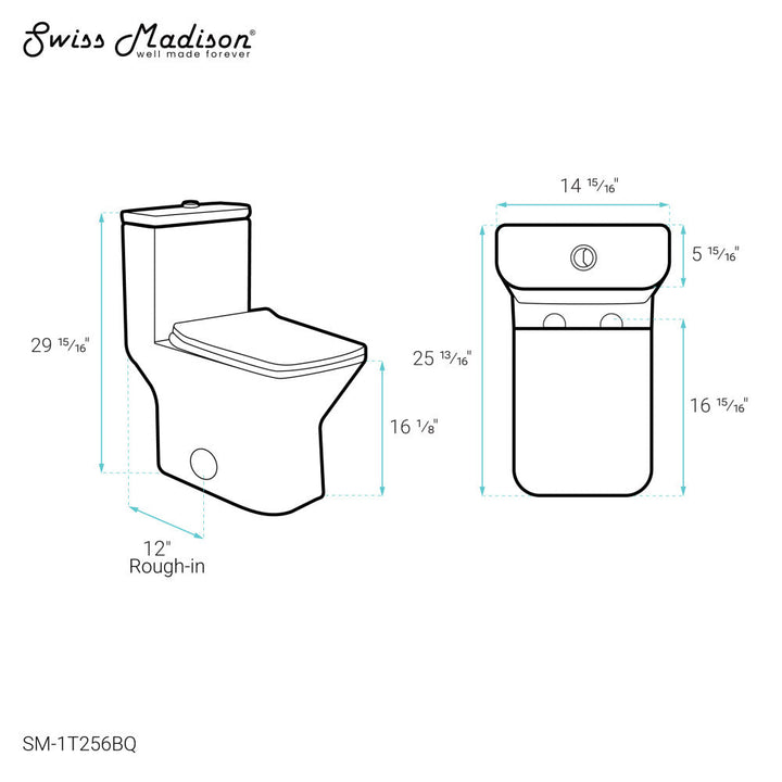 Carre One Piece Square Toilet Dual Flush 1.1/1.6 gpf in Bisque