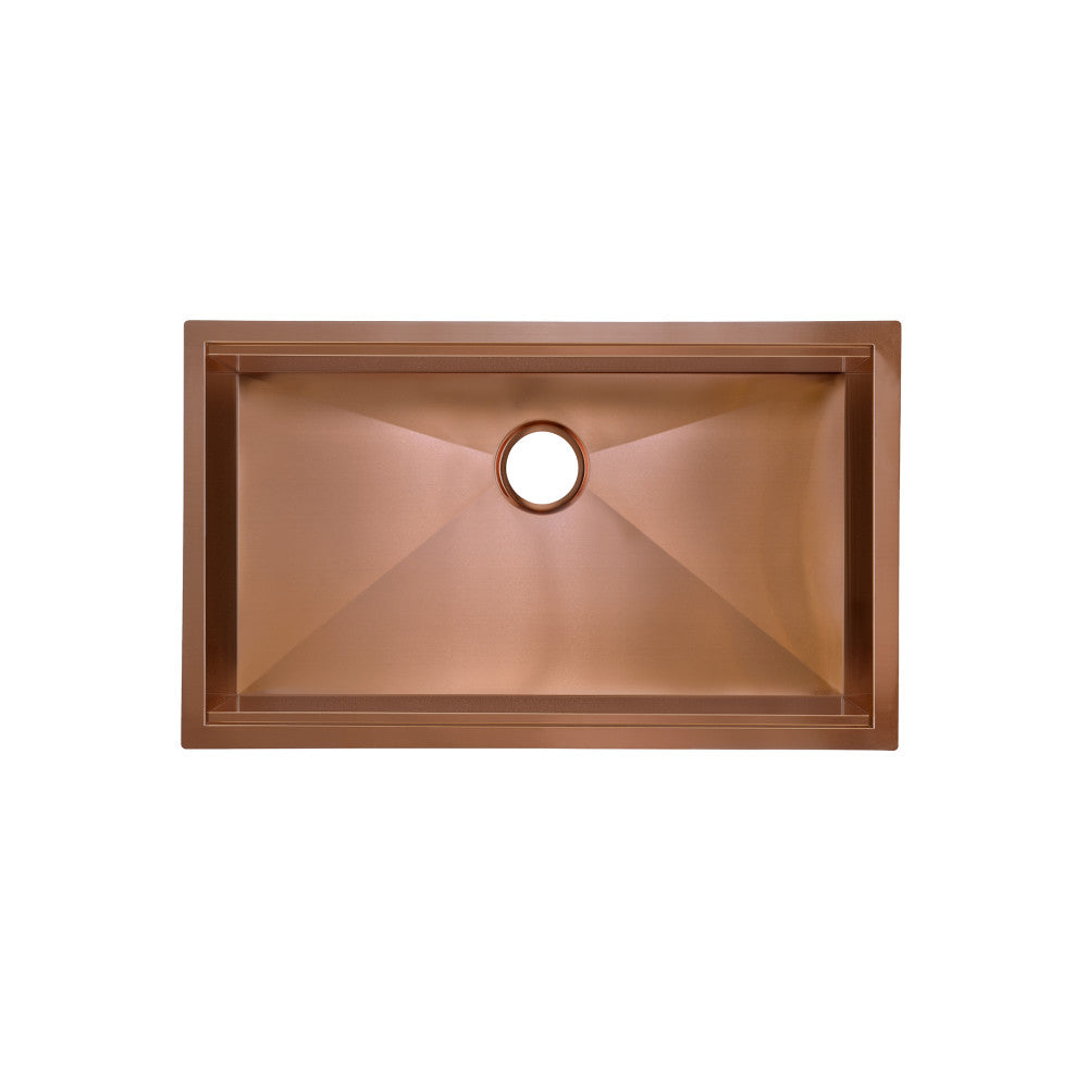 Tourner 32 x 19 Stainless Steel, Single Basin, Undermount Kitchen Workstation Sink in Rose Gold