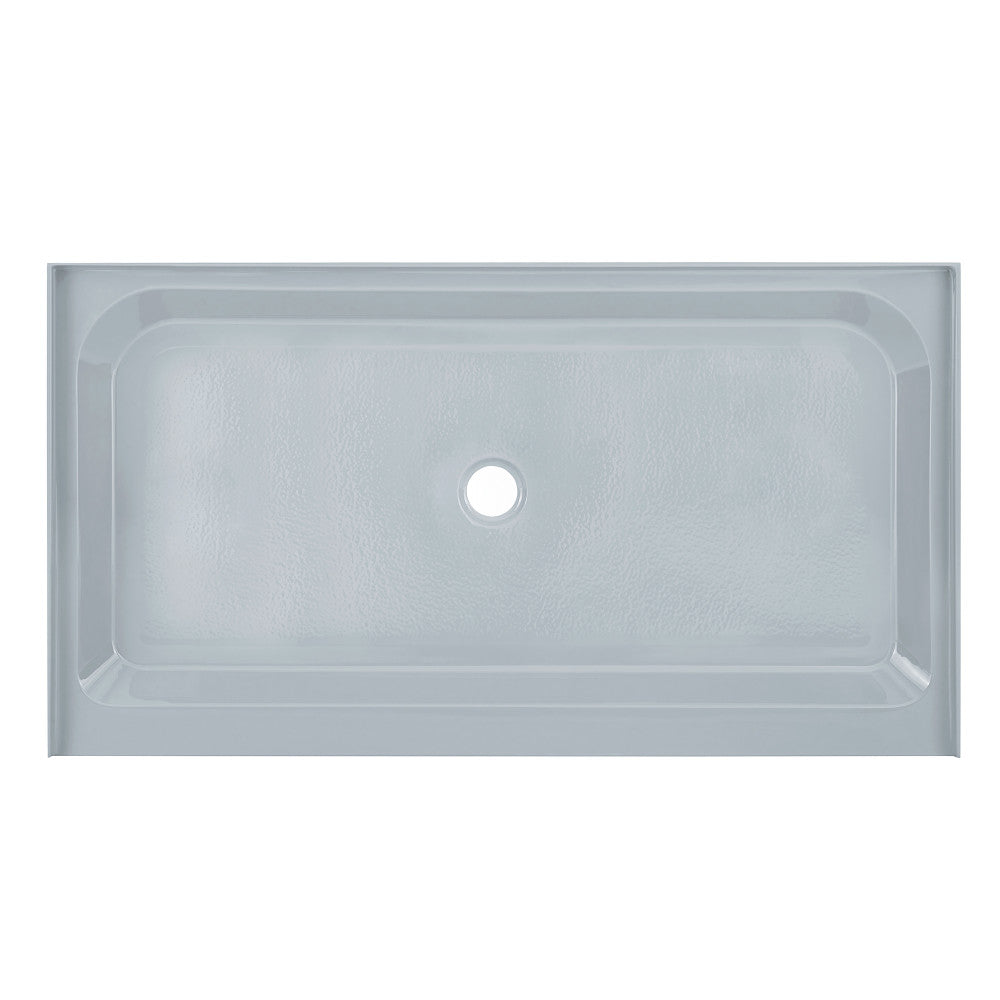 Voltaire 60" x 36" Single-Threshold, Center Drain, Shower Base in Grey