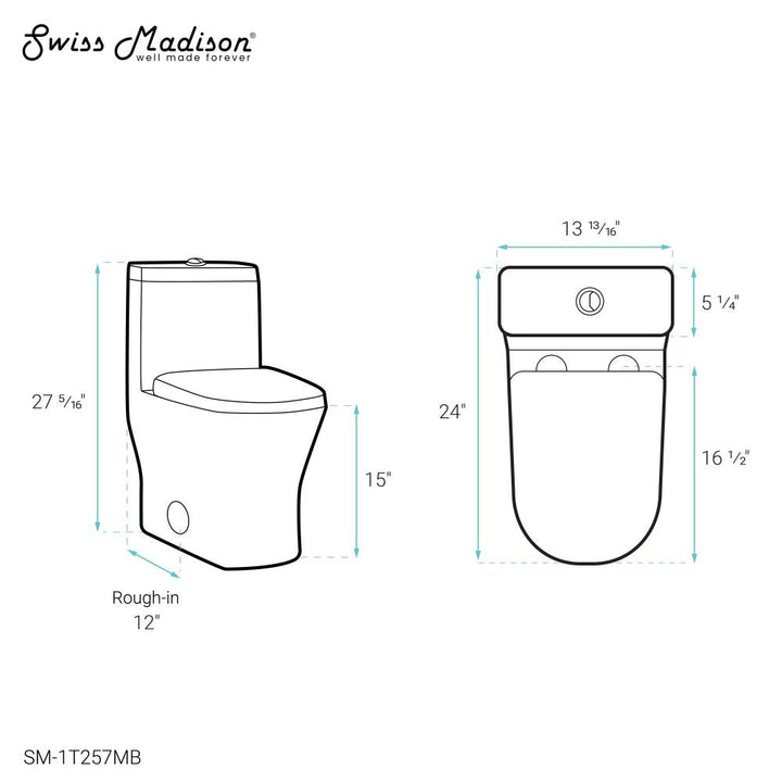 Sublime II One-Piece Round Toilet Dual-Flush 1.1/1.6 gpf in Matte Black