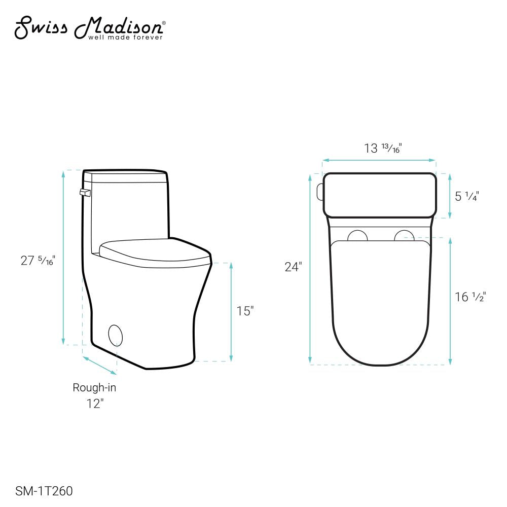 Sublime II One-Piece Round Toilet Side Flush 1.28 GPF
