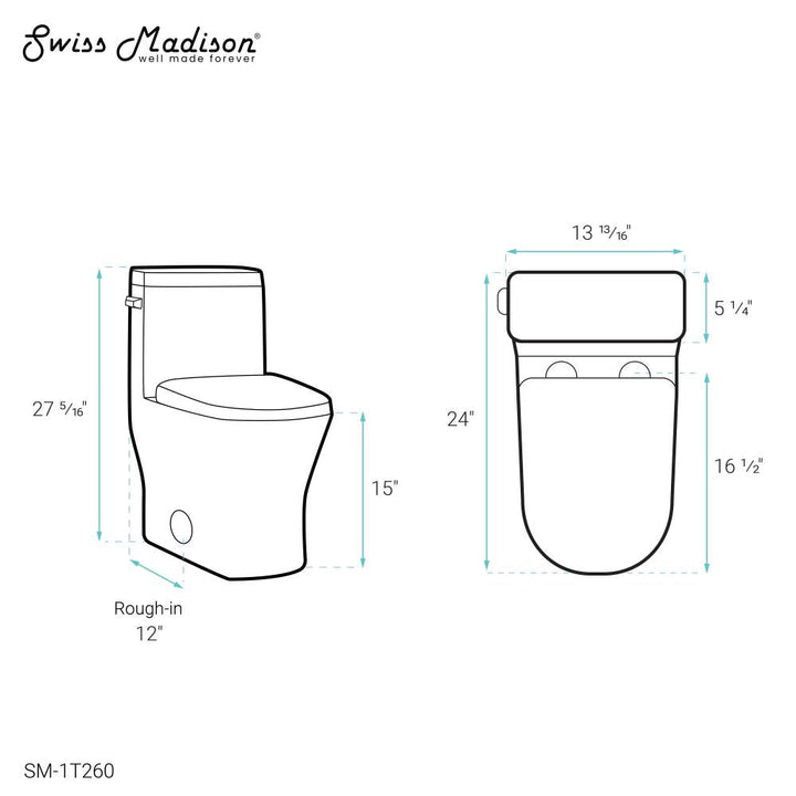 Sublime II One-Piece Round Toilet Side Flush 1.28 GPF