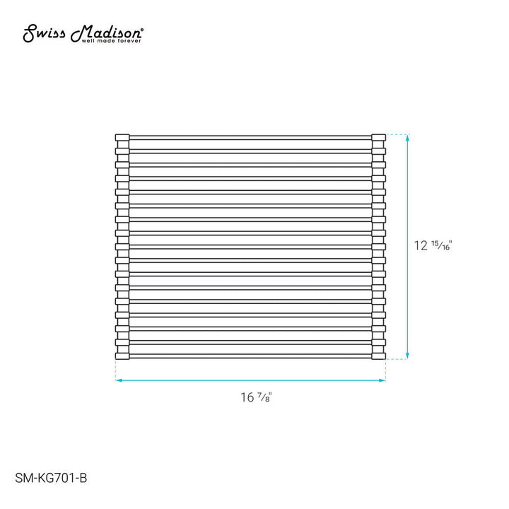 17" x 13" Kitchen Sink Grid, Black