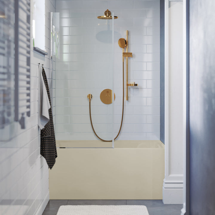 Voltaire 48" x 32" Right-Hand Drain Alcove Bathtub with Apron in Bisque