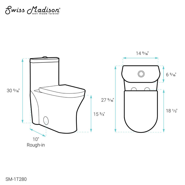Monaco One-Piece Elongated Toilet Dual Flush 1.1/1.6 gpf with 10" Rough in