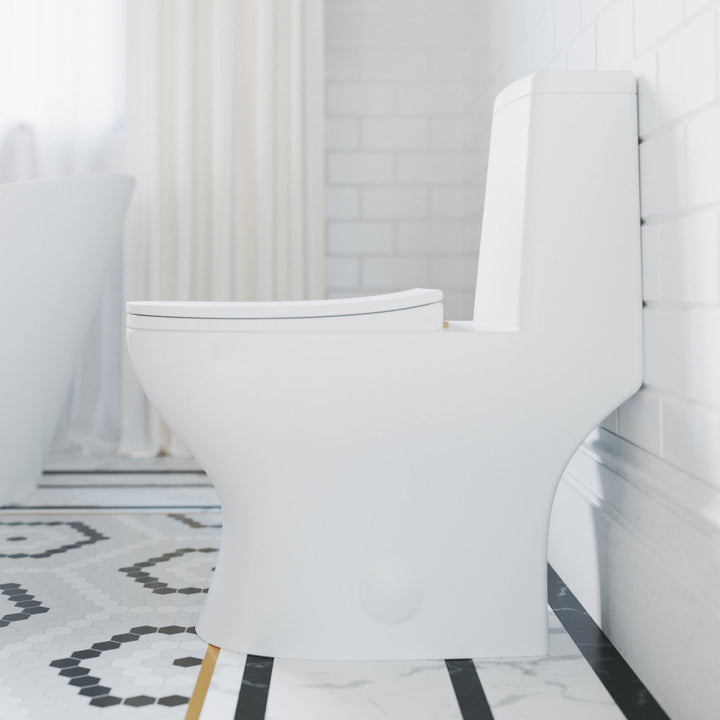Ivy One Piece Toilet Dual Vortex™ Flush, Brushed Gold Hardware 1.1/1.6 gpf