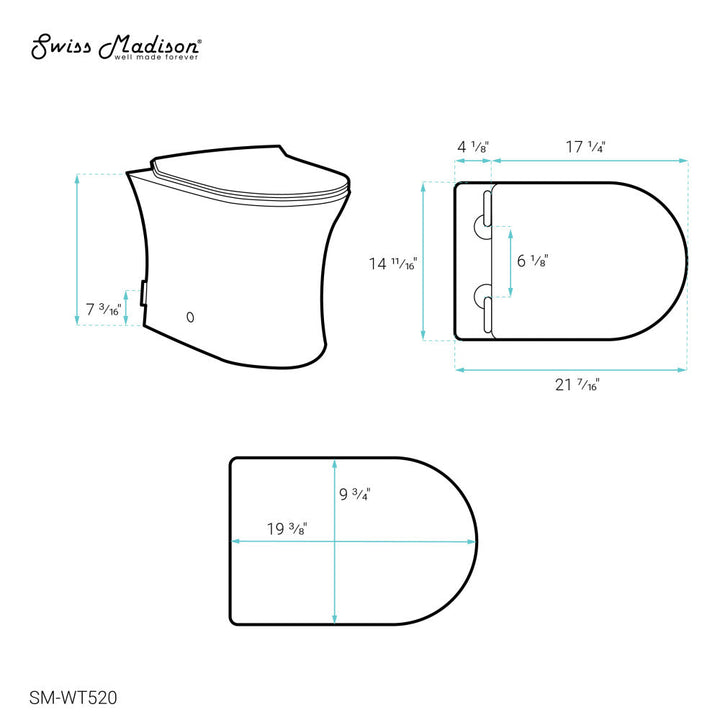 Cascade Back-to-Wall Elongated Toilet Bowl