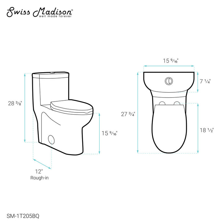 Sublime One-Piece Elongated Dual-Flush Toilet in Bisque 1.1/1.6 gpf
